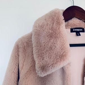Pink Faux Fur Coat